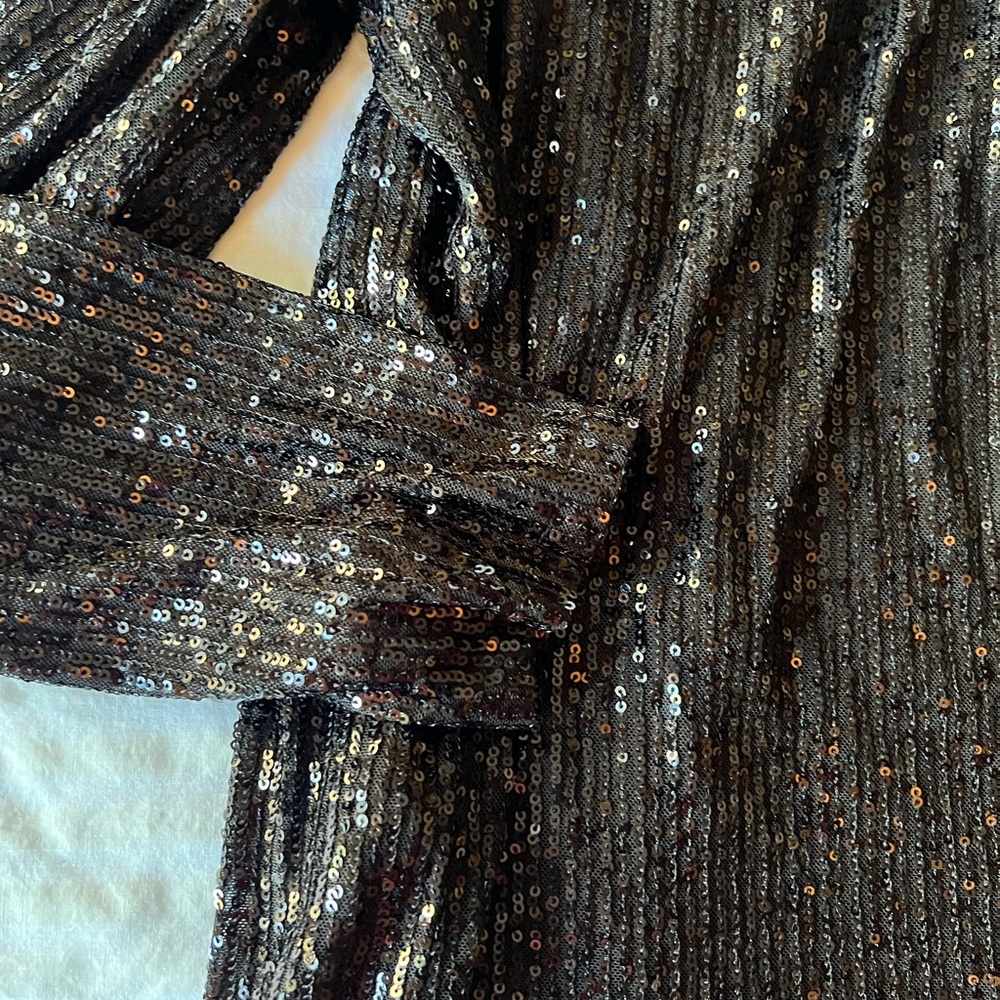 Nanette Lepore black sequin shirt Jacket M